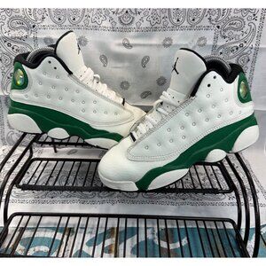 Nike Air Jordan Retro 13 Sail Pine Green PS Basketball Shoe Size 1Y